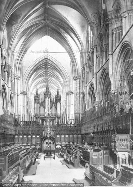 Lincoln, Cathedral, Choir West c1879 Photo of Lincoln, Cathedral, Choir West c.1879