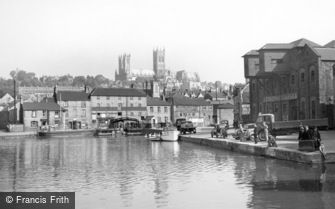 Lincoln, Cathedral from Brayford c1950