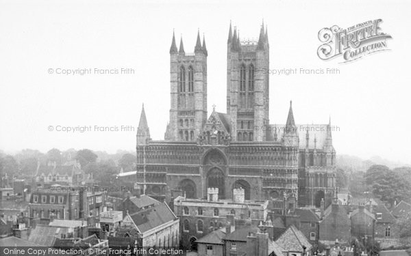 Photo of Lincoln, Cathedral From Castle Tower c.1955
