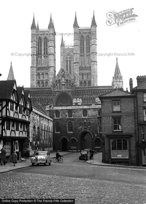 Photo of Lincoln, Cathedral From Dury Lane 1952