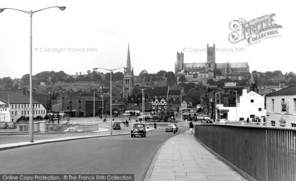 Photo of Lincoln, Cathedral From Pelham Bridge c.1960