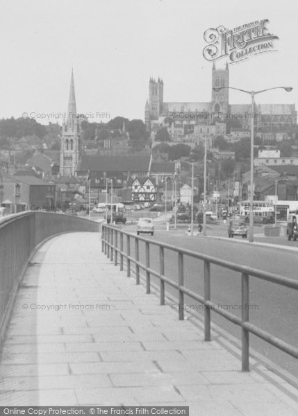 Photo of Lincoln, Cathedral From Pelham Bridge c.1960