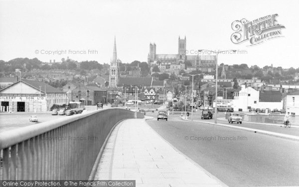 Photo of Lincoln, Cathedral From Pelham Bridge c.1960