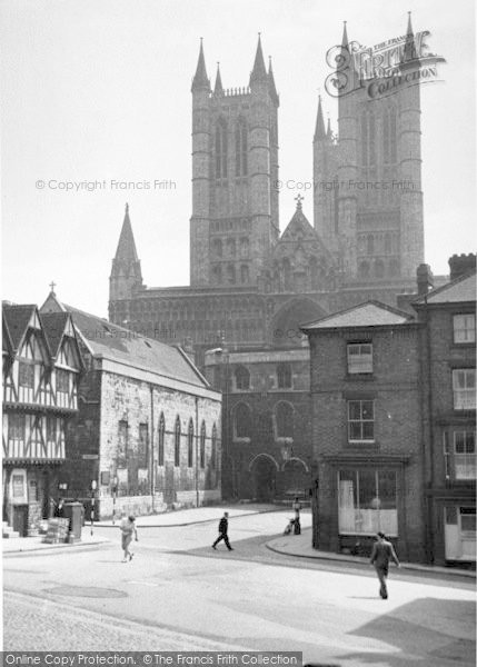 Photo of Lincoln, Cathedral From The Castle c.1955