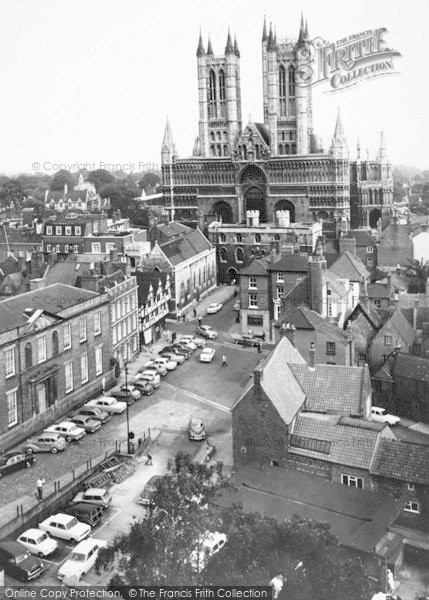 Photo of Lincoln, Cathedral From The Castle c.1965