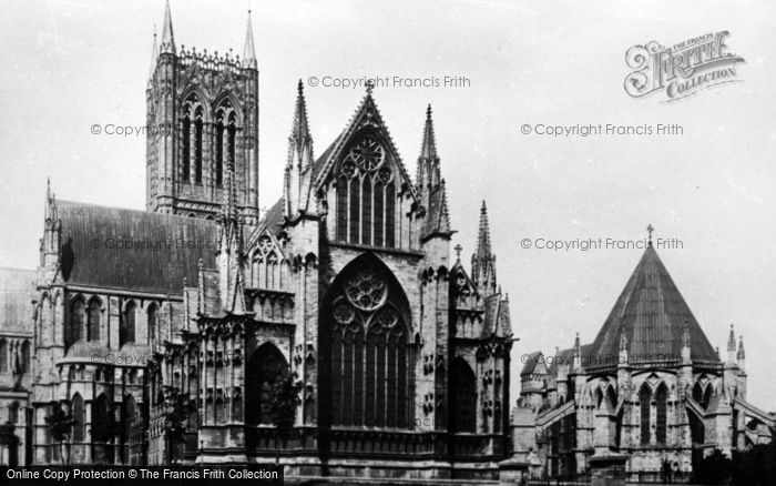 Photo of Lincoln, Cathedral, Showing Large Window And Chapter House c.1930