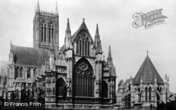 Cathedral, Showing Large Window And Chapter House c.1930, Lincoln