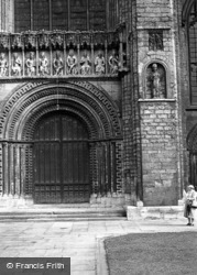 Cathedral, West Door c.1952, Lincoln