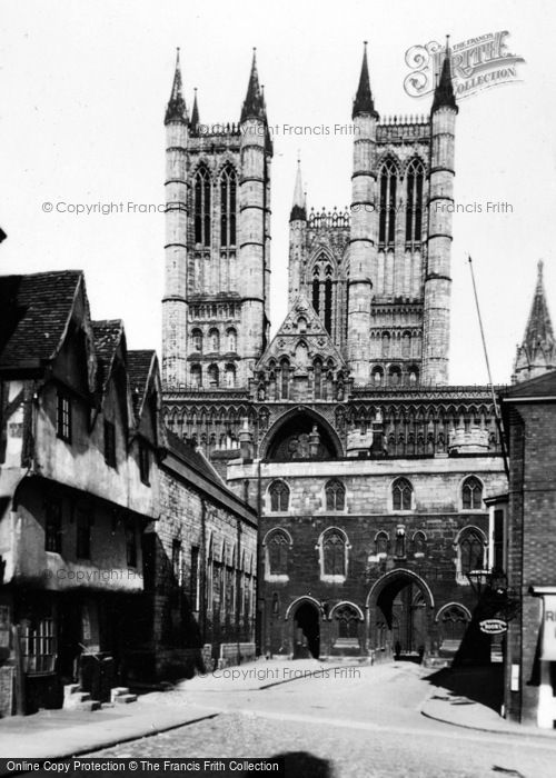Photo of Lincoln, Exchequer Gate And Cathedral c.1930