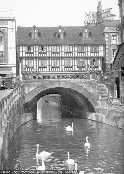 Photo of Lincoln, High Bridge Over River Witham From Waterside South c.1955
