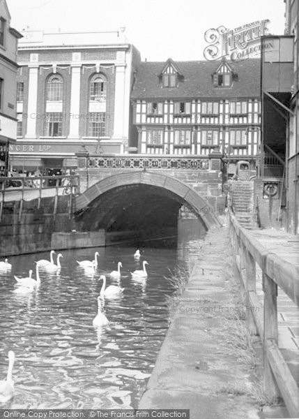 Photo of Lincoln, High Bridge Over River Witham From Waterside South c.1955
