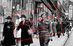Ladies And A Soldier, High Street c.1950, Lincoln