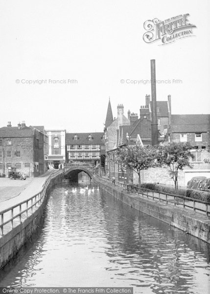 Photo of Lincoln, River Witham From Bridge c.1955