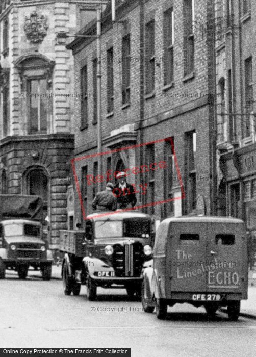 Photo of Lincoln, Two Men And A Pick Up Van, Silver Street c.1950