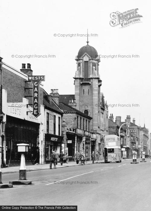 Lincoln, West's Garage and Central Methodist Church, High Street c1950 Photo of Lincoln, West's Garage And Central Methodist Church, High Street c.1950