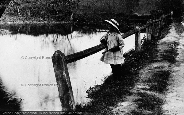 Photo of Liphook, Girl By Pond, Headley Road 1911