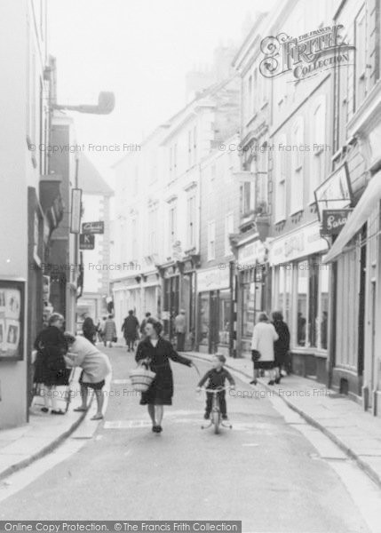 Photo of Liskeard, Cycling Down Fore Street c.1965