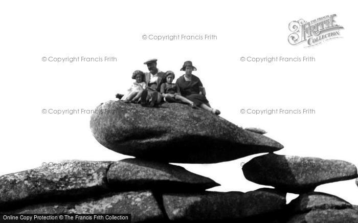 Photo of Liskeard, Family On The Long Stone Near The Cheesewring c.1935