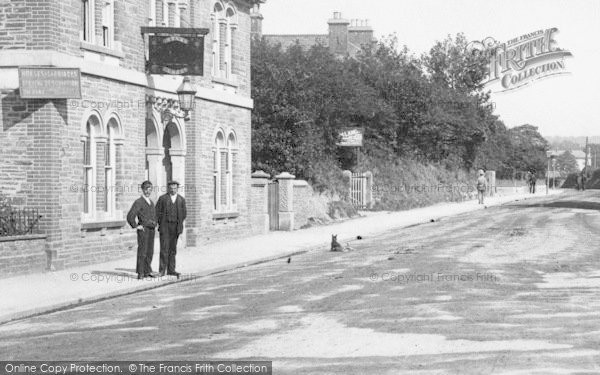 Photo of Liskeard, Men Outside Stag Hotel 1907