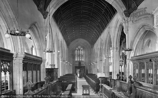 Photo of Liskeard, St Martin's Church Interior Looking West 1922