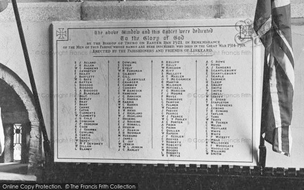 Photo of Liskeard, St Martin's Church War Memorial 1922