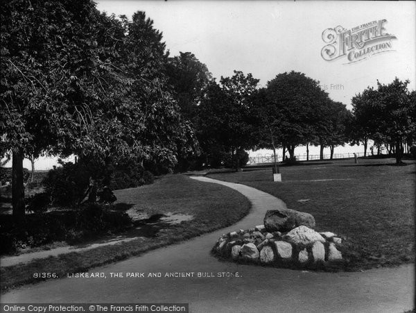 Photo of Liskeard, The Park And Ancient Bull Stone 1928