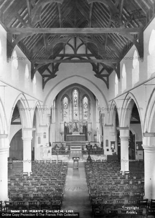 Photo of Liss, St Mary's Church Interior 1934