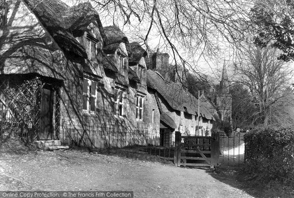Photo of Little Bredy, Old Thatched Houses And Church c.1940