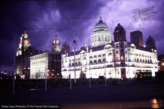 Photo of Liverpool, The Port Of Liverpool, Cunard, And Liver Buildings 1984