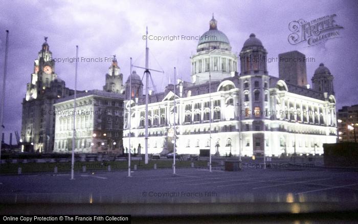 Photo of Liverpool, The Port Of Liverpool, Cunard, And Liver Buildings 1984