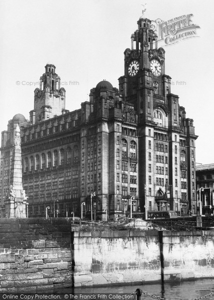 Photo of Liverpool, The Royal Liver Building c.1955