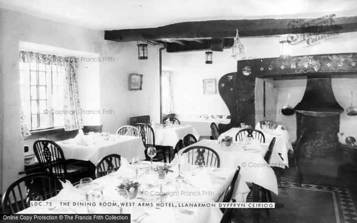 Photo of Llanarmon Dyffryn Ceiriog, The Dining Room, West Arms Hotel c.1965