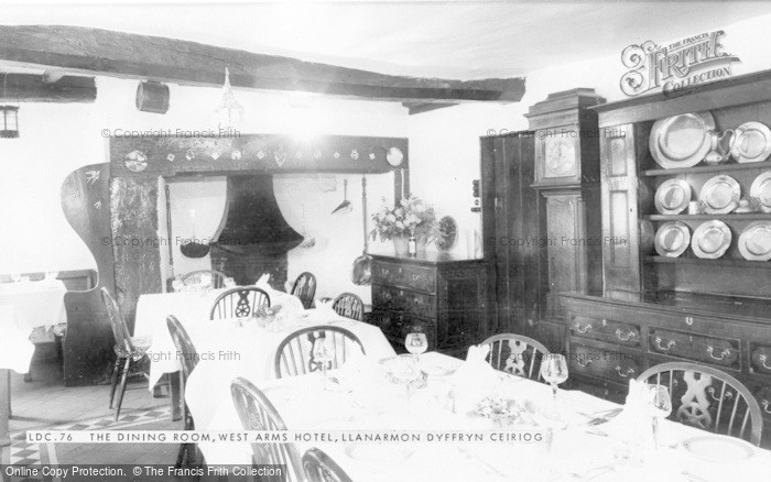 Photo of Llanarmon Dyffryn Ceiriog, The Dining Room, West Arms Hotel c.1965