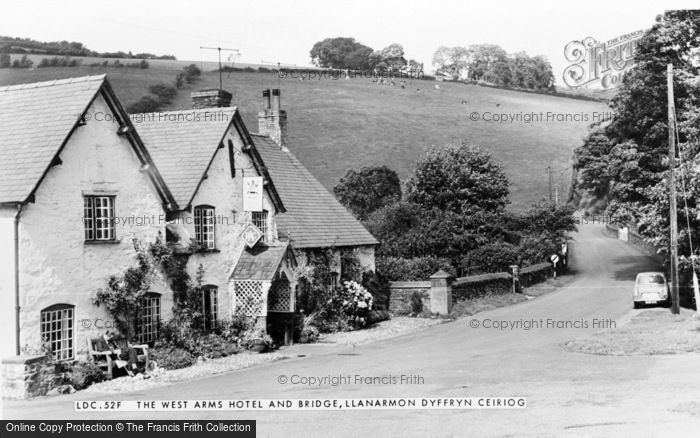 Photo of Llanarmon Dyffryn Ceiriog, The West Arms Hotel And Bridge c.1960