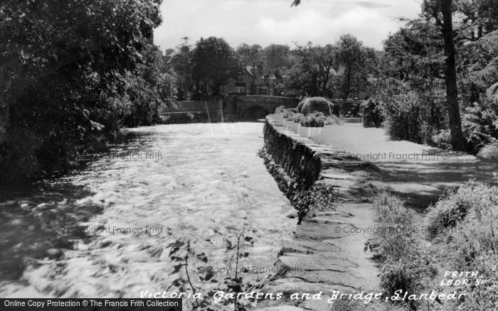 Photo of Llanbedr, Victoria Gardens And Bridge c.1955
