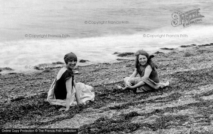 Photo of Llanbedrog, Head, Girls On The Beach 1921