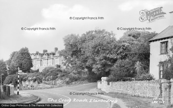 Photo of Llanbedrog, The Cross Roads c.1955