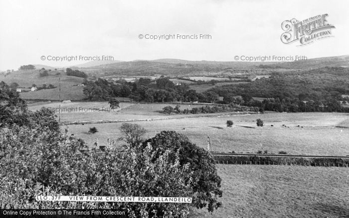 Photo of Llandeilo, View From Crescent Road c.1955
