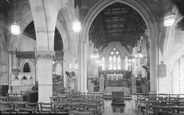 Photo of Llandrindod Wells, Holy Trinity Church, Interior 1958