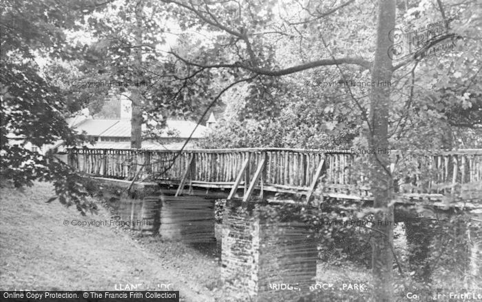 Photo of Llandrindod Wells, Rock Park, Rustic Bridge c.1949