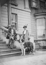 Couple With Dogs, St George's Hotel 1913, Llandudno