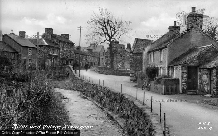Photo of Llanegryn, River And Village c.1950