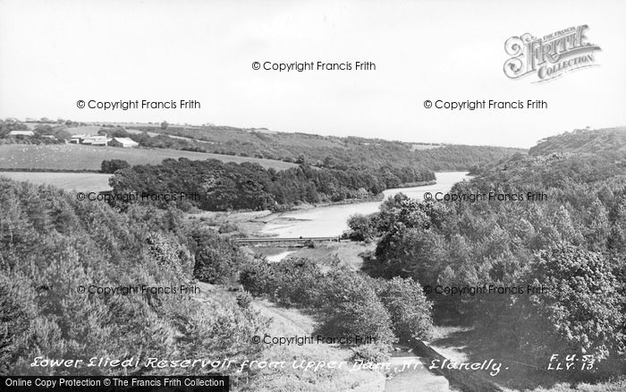 Photo of Llanelli, Lower Lliedi Reservoir From Upper Dam c.1950