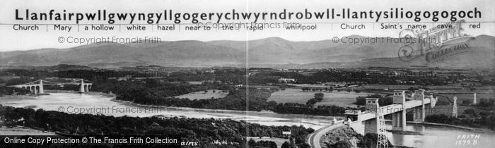 Photo of Llanfair Pwllgwyngyll, Menai Straits And Welsh Mountains c.1900