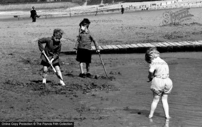 Photo of Llanfairfechan, Children Playing On The Sands c.1935