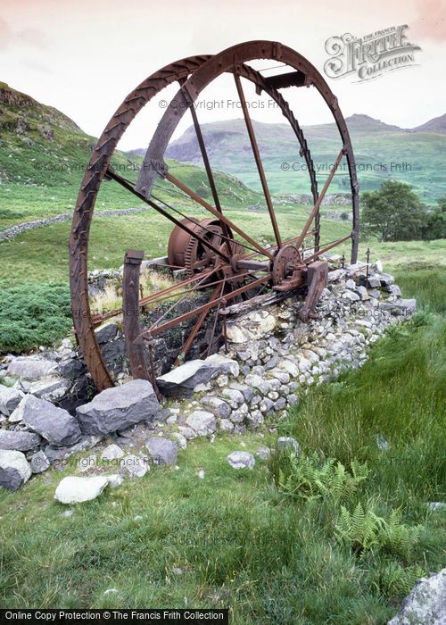 Photo of Llanfihanger Y Pennant, Cwm Ciprwth Copper Mine, Waterwheel c.1985