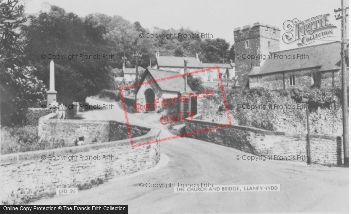Photo of Llanfynydd, St Egwad's Church And Bridge c.1955