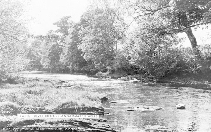 Photo of Llangammarch Wells, River Irfon c.1955