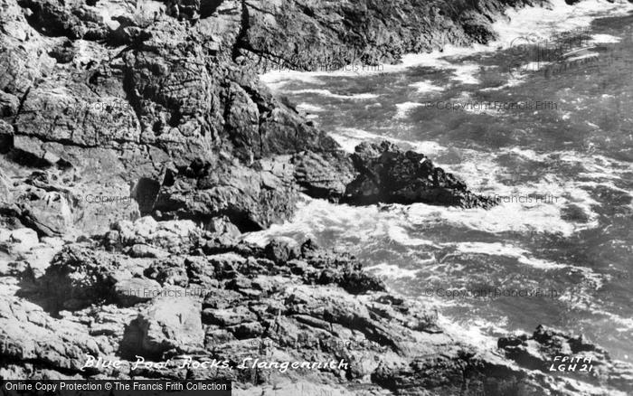 Photo of Llangennith, Blue Pool Rocks c.1955