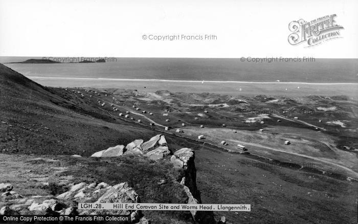 Photo of Llangennith, Hill End Caravan Site And Worms Head c.1960